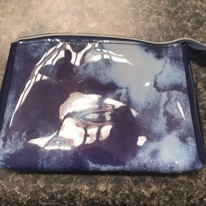 Blue makeup bag